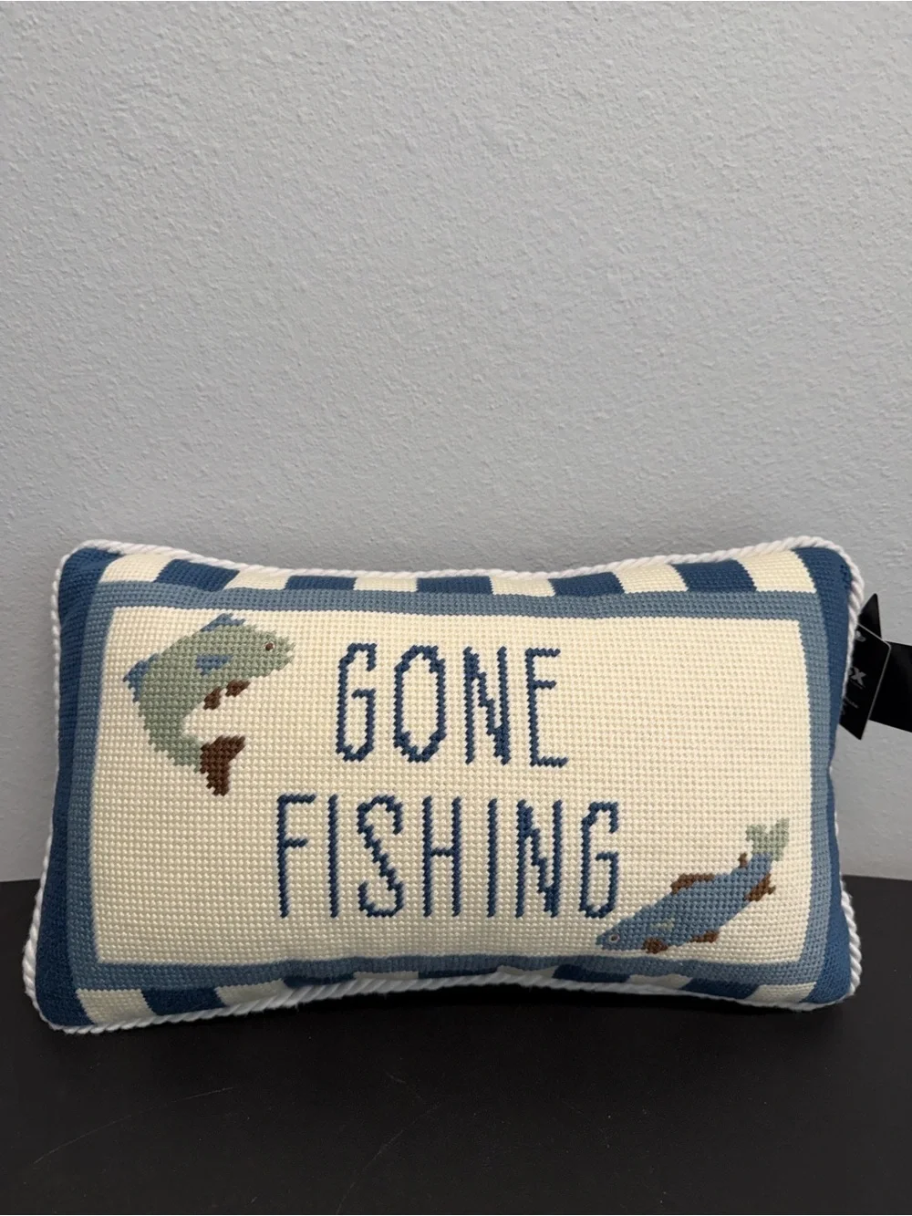 Micheal Strahan | “Gone Fishing” 🎣 Embroidered Pillow